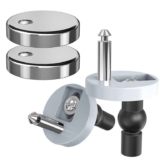 Ancable Universal Toilet Seat Hinge Replacement, Blind Holes 2 Pack Silver – Sold By Ancable Euro Direct FBA