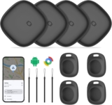 Android Tracker Tag Key Tracker (Android Only) Compatible with Google Find Hub Bluetooth Tracker Tag Air Tracker Item Finder for Keys, Wallet, Suitcase & Bags-4 Pack, Black