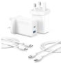 Anker USB C Plug 2-Pack 20W Dual Port Fast Charger Plug (2-Pack Cables Included) With code Sold BY Anker
