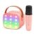 Ankuka Mini Karaoke Machine with Voice Changer (Pink)