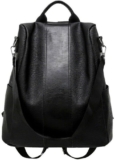 Anti-Theft Bag Travel Satchel PU Leather Women Practical Shoulder Backpack(black), Black, Crossbody Bag