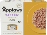 Applaws Natural Wet Kitten Food, Chicken Multipack in Jelly 70 g Tin – 4 x (6 x 70 g) Tins