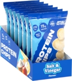 Applied Nutrition Protein Chips High-Protein Snack Best Gluten-Free & Vegan Option Crunchy Low-Fat Protein Boost (7 x 50g) (Salt & Vinegar)