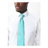 Aqua Blue Textured Tie with Tie Clip