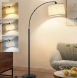 Arc Floor Lamp for Living Room with Adjustable Head 3 Colour Temperatures and Foot Switch – Black 73.6×30.4x180cm