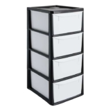 Argos Home 4 Drawer Plastic Storage Tower – Black, Free C&C