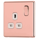 Arlec 13A 1-Gang SP Switched Socket Rose Gold with White Inserts (755RU),£ 4 .00 Inc Vat Was £8.00