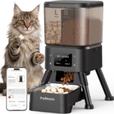 Automatic Cat Feeder, PalNests 4L Dual Hopper Auto Dispenser with Customized Feeding Schedule, Smart Pet Dry Food Feeder for 1-10 Meals a Day with Stainless Steel Bowl for Cats Dogs