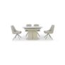 Avorio Swivel Extending Dining Table and 4 Swivel Dining Chairs Set