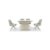 Avorio Swivel Extending Dining Table and 4 Swivel Dining Chairs Set
