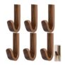 BAGUBDR 6Pcs Wooden Wall Hooks for Coat and Key Holder