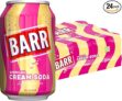 BARR 24 Pack American Cream Soda, Zero No Sugar Sparkling Soft Drink with a Creamy Taste of American Cream Soda Fizzy Pop, 24 x 330ml Cans