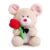 BEJOY Plush Mouse Toy, Stuffed Animal with Rose and Necktie