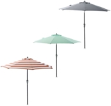 BELAVI Tilt & Crank Parasol – Cool Grey, Green or Rust Stripes