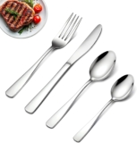 BEWOS 16 Pcs Cutlery Set – Stainless Steel Cutlery Set for 4 People with Ergonomic Handle, Silver, Knife and Fork Sets Ideal for Family Dining, Camping, Mirror Polished & Dishwasher Safe