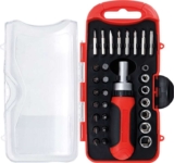 BGS Diy 20130 Bit / Socket Set with Ratchet Spinner Handle for Bits, reversible 30 pcs.