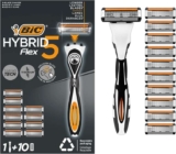 BIC Hybrid 5 Flex Refillable Mens Razor, 1 Weighted Handle and 10 Nano-Tech Titanium 5-Blade Refills with Precision Blade – £10.35 S&S