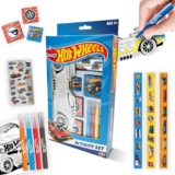 BLADEZ Hot Wheels Activity Set, Arts and Crafts, Licensed Stationary Set with pens and Stickers, 150 Pieces, Creative Maker Kitz Toyz