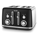 BREVILLE Mostra VTR047 4-Slice Toaster – Black & Chrome