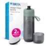 BRITA Sports Water Filter Bottle Model Active Dark Green (600ml) incl 2x MicroDisc Filters