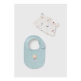 Baby Blue Layette Hat & Bib Set (Newborn-6mths)