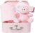 Baby Box Shop Newborn Baby Gift Set Baby Hamper with Pink Teddy Bear, 16 x Milestone Cards & Soft Fleece Blanket Ready to Gift for Baby Showers for Newborn Girls