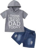 Baby Boys Clothes Outfit Newborn Boy Summer Set Short Sleeve Letter Print Hoodies Jeans Shorts Sets