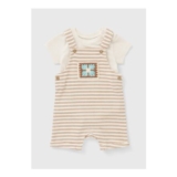 Baby Brown Stripe Crochet Top & Dungaree Set (0-23mths)
