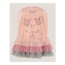 Baby Floral Embroidered Tulle Tiered Dress Pink