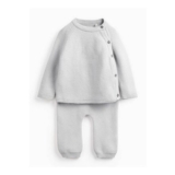 Baby Grey Knitted Cotton Set – Newborn to 2 Years Available