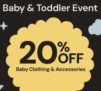 Baby & Toddler Event – 20% Off Clothes & Accessories – PJs from £4 / Free Click & Collect
