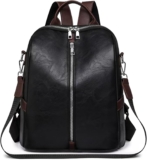 Backpack Handbags for Women Leather: Waterproof Fashion Anti-theft Daypack Mini Stylish Rucksack for Women Girls Ladies (Black)