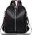 Backpack Handbags for Women Leather: Waterproof Fashion Anti-theft Daypack Mini Stylish Rucksack for Women Girls Ladies (Black)