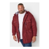 BadRhino Big and Tall Red Fleece-Lined Hooded Coat