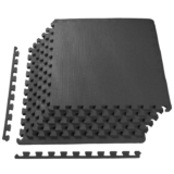 BalanceFrom Puzzle Exercise Mat EVA Foam Interlocking Tiles, Black