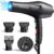 Banniliu 2000W 130M Ionic Hair Dryer with 4 Attachments, Professional Blue Light Anti-Frizz Hairdryer Fast Blow Dryer for Women Curly Hair