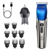 BarberBoss Mens Hair Clippers & Beard Trimmer Grooming Kit, Up To 3hrs, 4-Speed Settings, Ceramic Blades, USB Rechargeable, Waterproof