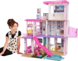 Barbie DreamHouse Dollhouse with 75 Accessories and Wheelchair Accessible Elevator, 10 Play Areas, 3 Custom Light Settings & Music, GRG93