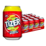 Barr Tizer – Fizzy Drinks 24 Pack x 330ml Cans – Tangy Citrus Flavour Soft Drinks Cans