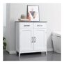 Bathroom Free Standing Storage Cupboard W/ 2 Drawers 2 Doors