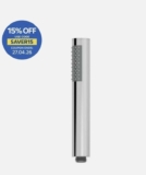 Bathroom Round Pencil Shower Handset Head Chrome Handheld Modern – with code by plumbworld uk