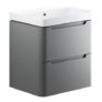 Bathstore Amalfi 2 Door Grey Wall Hung Basin Unit 600mm