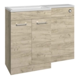 Bathstore Panama 2 Door Oak Left Hand Basin and WC Unit 1000mm