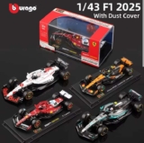 Bburago 1:43 2025 F1 Model With Helmet Alloy Miniature Diecast Formula Racing Car Toy MCL39 W16 SF25 RB21 – Bburago Maisto Toys Store