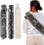 BeYou Long Hot Water Bottle – Secure Buckle for Hands-Free Wear, 2L Extra Long (72cm), Super Soft Luxury Cover, Latex-Free, for Back Pain, Neck Pain, Period Pain & Shoulder Pain (Grey)