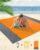 Beach Mat Picnic Blanket Waterproof Upgraded Extra Large Beach Blanket 210x200cm Picnic Blanket Beach Mat with 4 Fixed Nails for Beach Camping Hiking Compact Lightweight 83x79in Orange