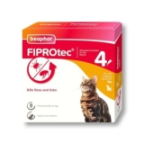 Beaphar FIPROtec Spot-on for Cats, Fleas and Ticks, 4 Pipettes