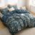 Bedsure Double Duvet Cover Set – Reversible Floral Duvet Cover with Zipper Closure, 3 Pieces Navy Blue Bedding Set with 8 Corner Ties and 2 Pillowcases, 200x200cm