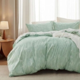 Bedsure Double Duvet Cover Set – Reversible Green Duvet Cover with Zipper Closure with checkout discount – Sold by Bedsure EU / FBA