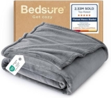 Bedsure Fleece Throw Blanket for Bed – Soft Cosy Fluffy Blankets for Sofa, Warm Double Throws for Audlts, Silver Grey, 150×200 cm